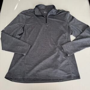 Zella Men's Grey Long Sleeve 1/4 Zip XL Pullover Thumb Holes Activewear Run